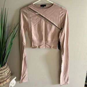 Long sleeve fitted  100% rayon top by Hours. Dry clean only. Runs small